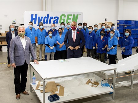 On Oct 30, 2020, the Honorable Ahmed Hussen (MP York South-Weston) toured dynaCERT's Toronto assembly plant and learned about HydraGEN™ Technology from DYA COO & Chief Engineer Robert Maier 21272 on oct 30 2020 the honorable ahmed hussen (mp york 2